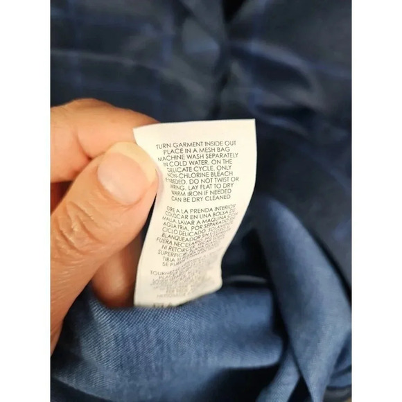 Cabi Check Windowpane Blazer‎ Size 6 Navy Blue Plaid Long Line Equestrian - Picture 6 of 8